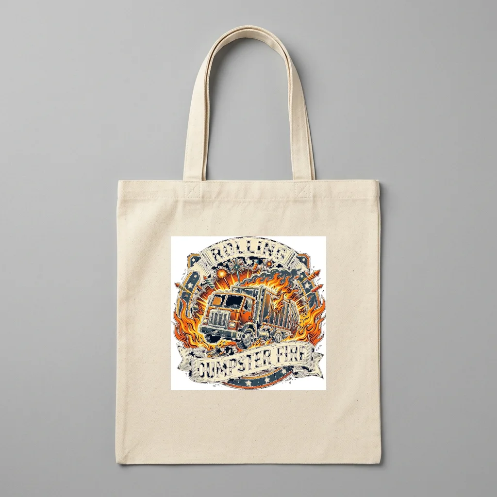 Great Wave Retro Remix — Organic Cotton Canvas Tote Bag (Natural)