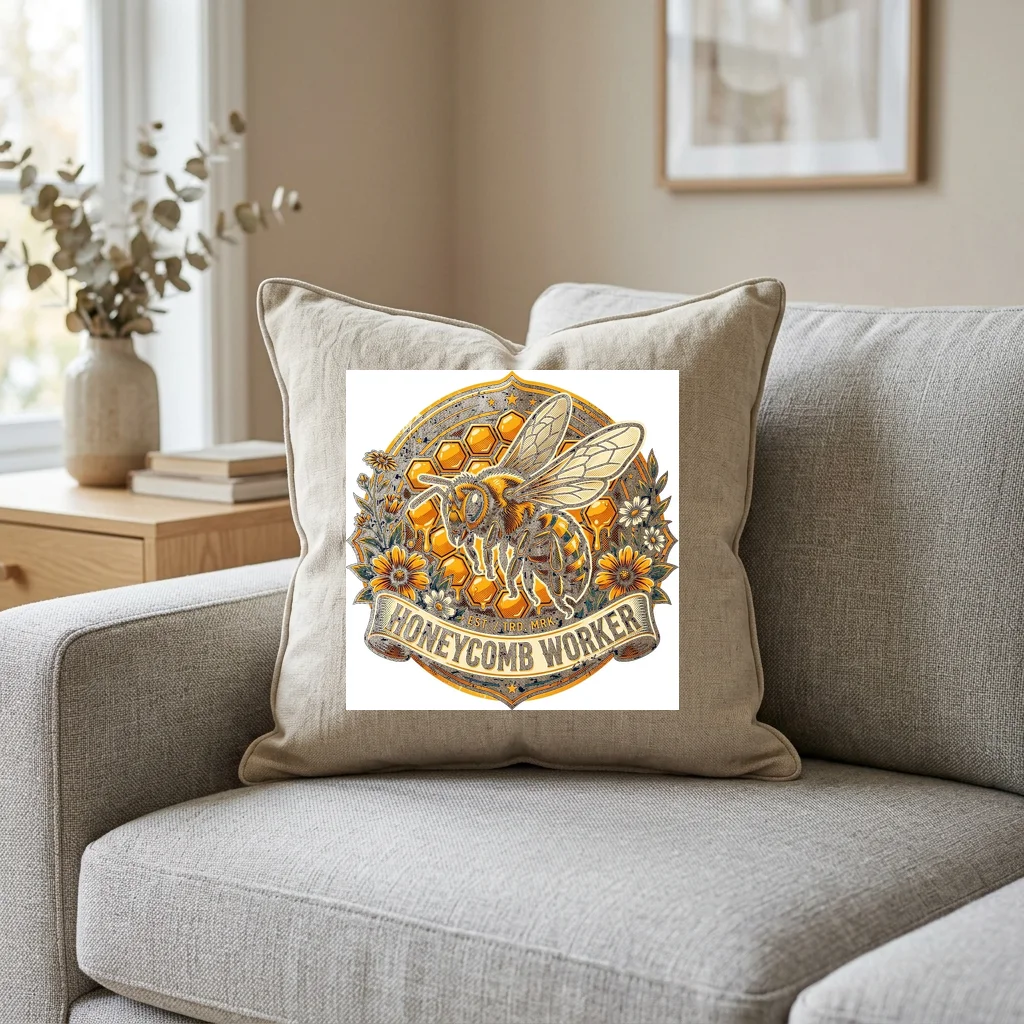 Japanese Crest Kamon Symbol — Square Linen Throw Pillow 18x18 (Natural Linen)