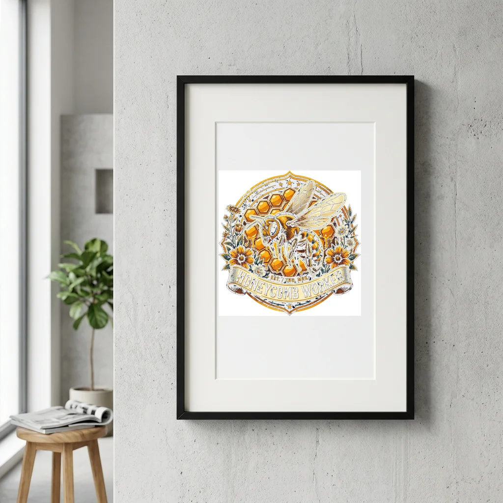 Japanese Crest Kamon Symbol — Gallery Framed Art Poster (Exhibition Frame)