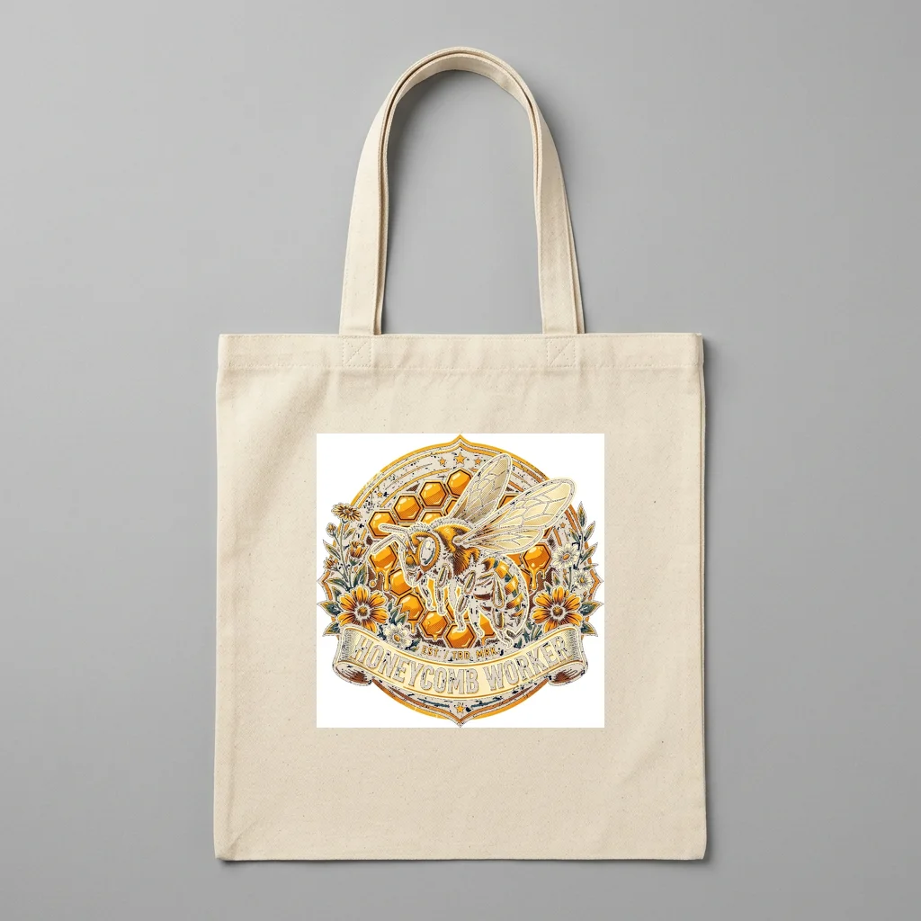 Japanese Crest Kamon Symbol — Organic Cotton Canvas Tote Bag (Natural)