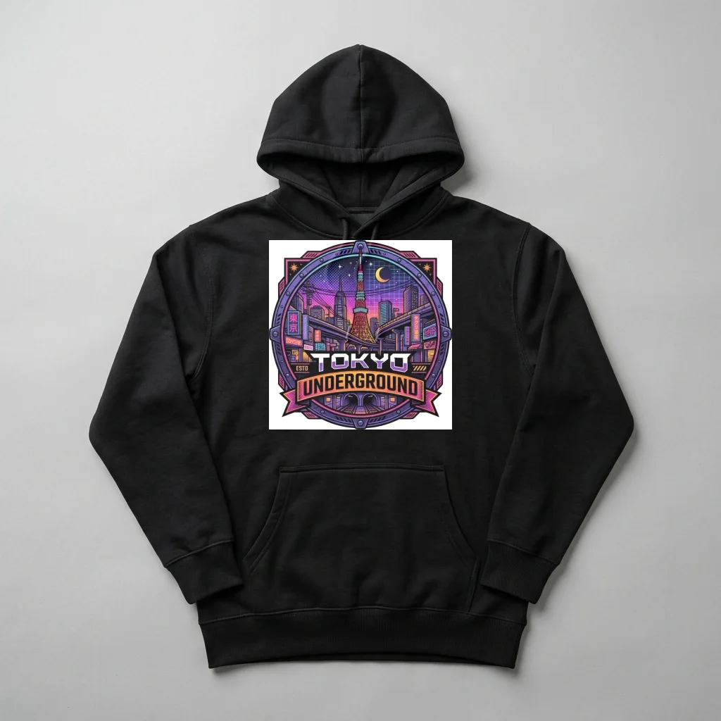 Outrun 1986 Neon Supercar — Heavyweight Pullover Hoodie (Charcoal Black)