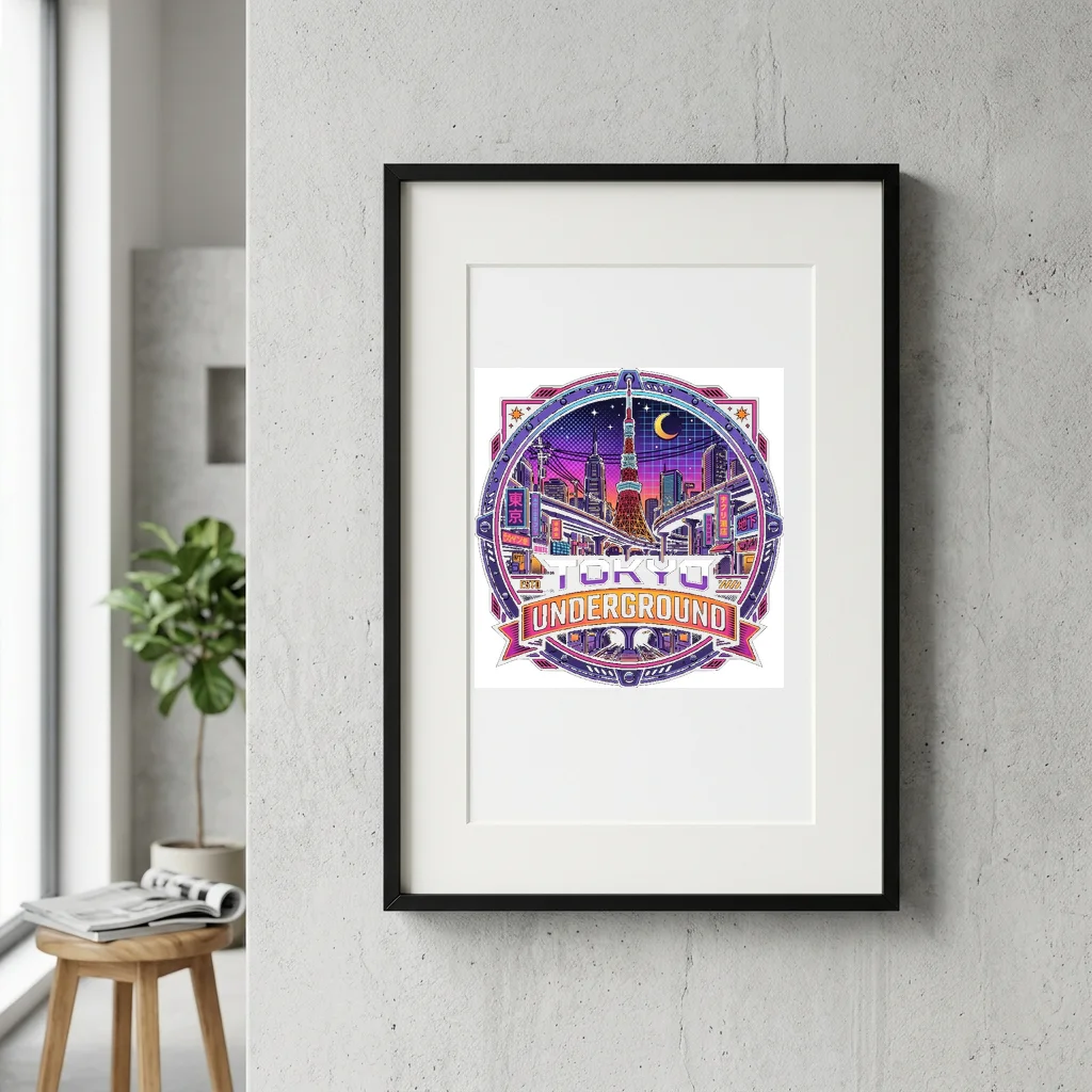 Outrun 1986 Neon Supercar — Gallery Framed Art Poster (Exhibition Frame)