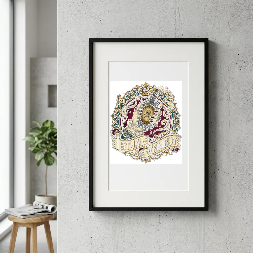 Palm Trees Magenta Sunset — Gallery Framed Art Poster (Exhibition Frame)