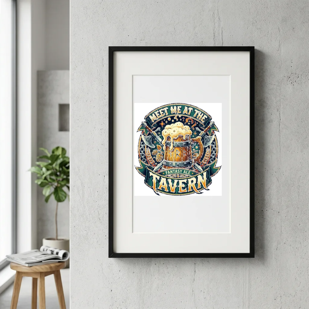 Retro Futurism Wireframe City — Gallery Framed Art Poster (Exhibition Frame)