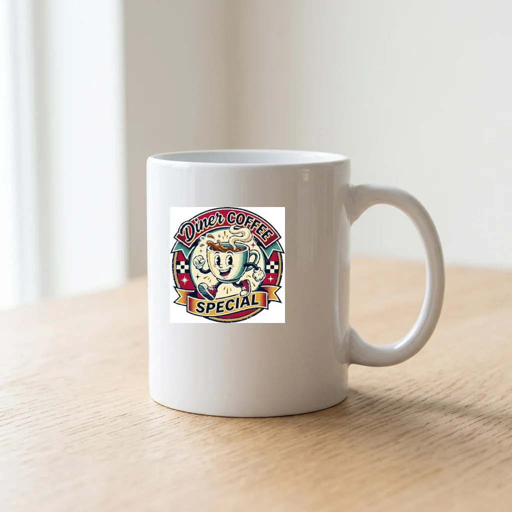 Cyber Sunset Horizon Drive — Ceramic Coffee Mug 11oz (Glossy White)
