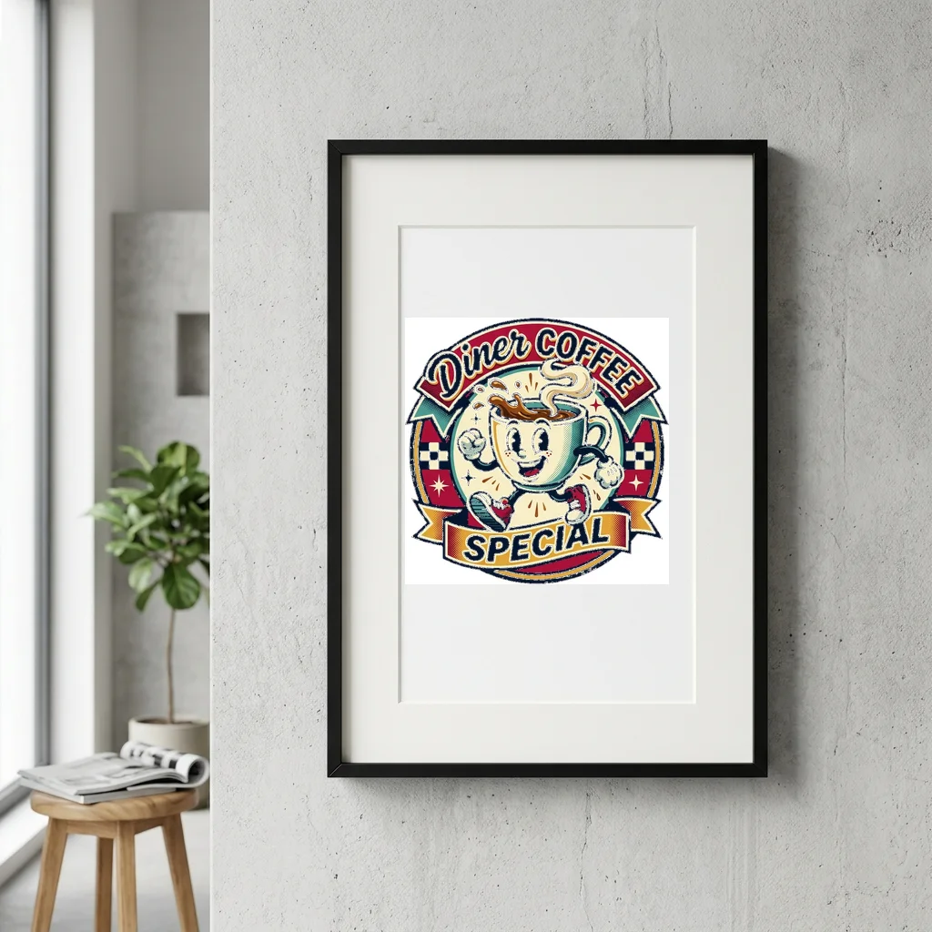 Cyber Sunset Horizon Drive — Gallery Framed Art Poster (Exhibition Frame)