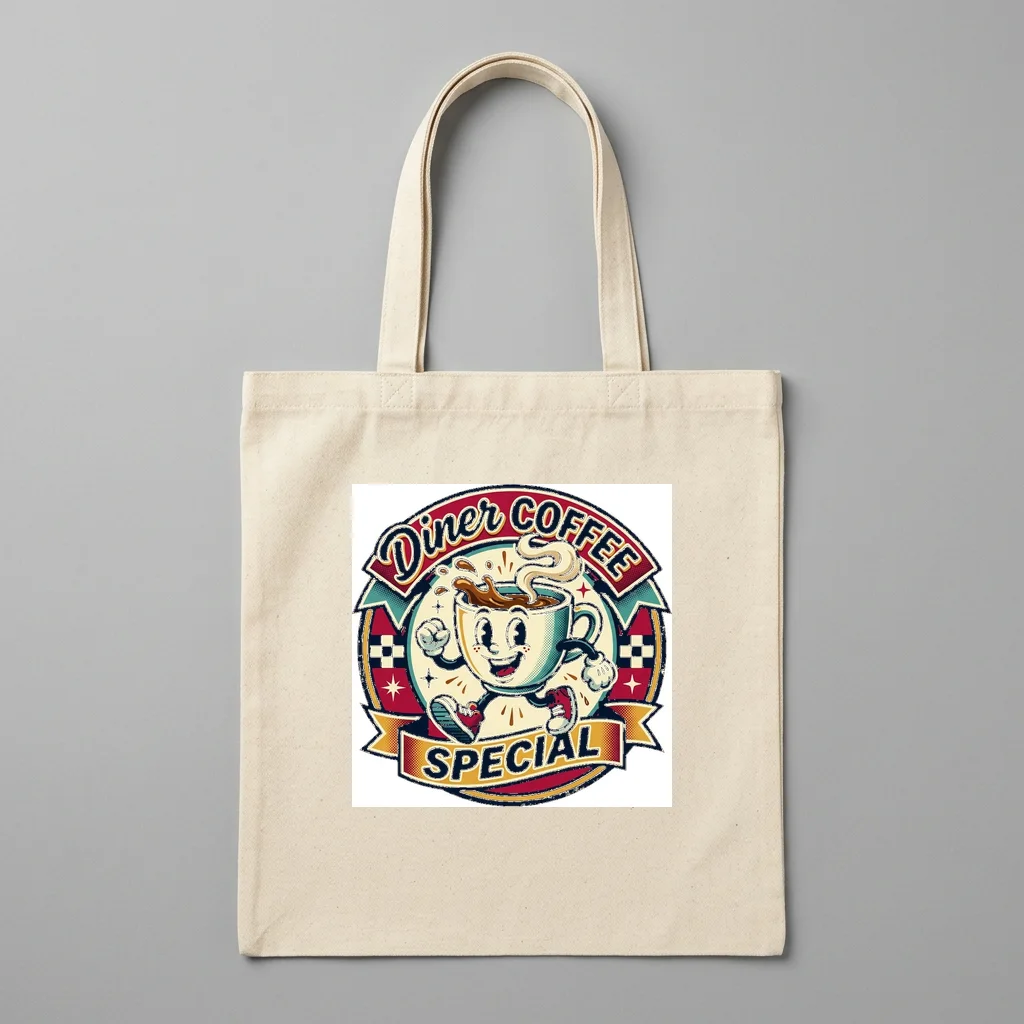 Cyber Sunset Horizon Drive — Organic Cotton Canvas Tote Bag (Natural)