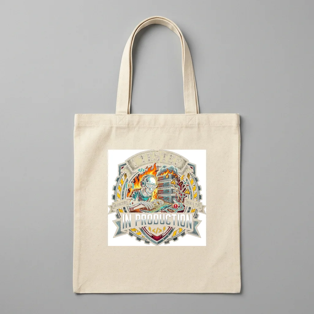 Neon Boulevard Midnight Cruise — Organic Cotton Canvas Tote Bag (Natural)