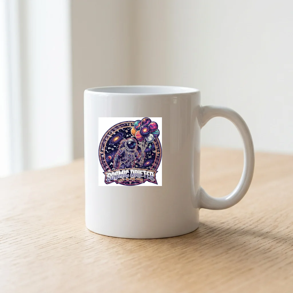 Retrowave Sportscar Night Drive — Ceramic Coffee Mug 11oz (Glossy White)