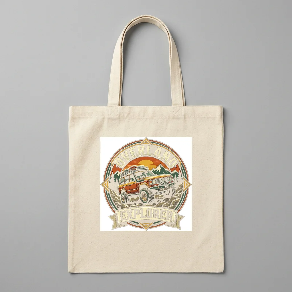 Arcade Neon Token Paradise — Organic Cotton Canvas Tote Bag (Natural)