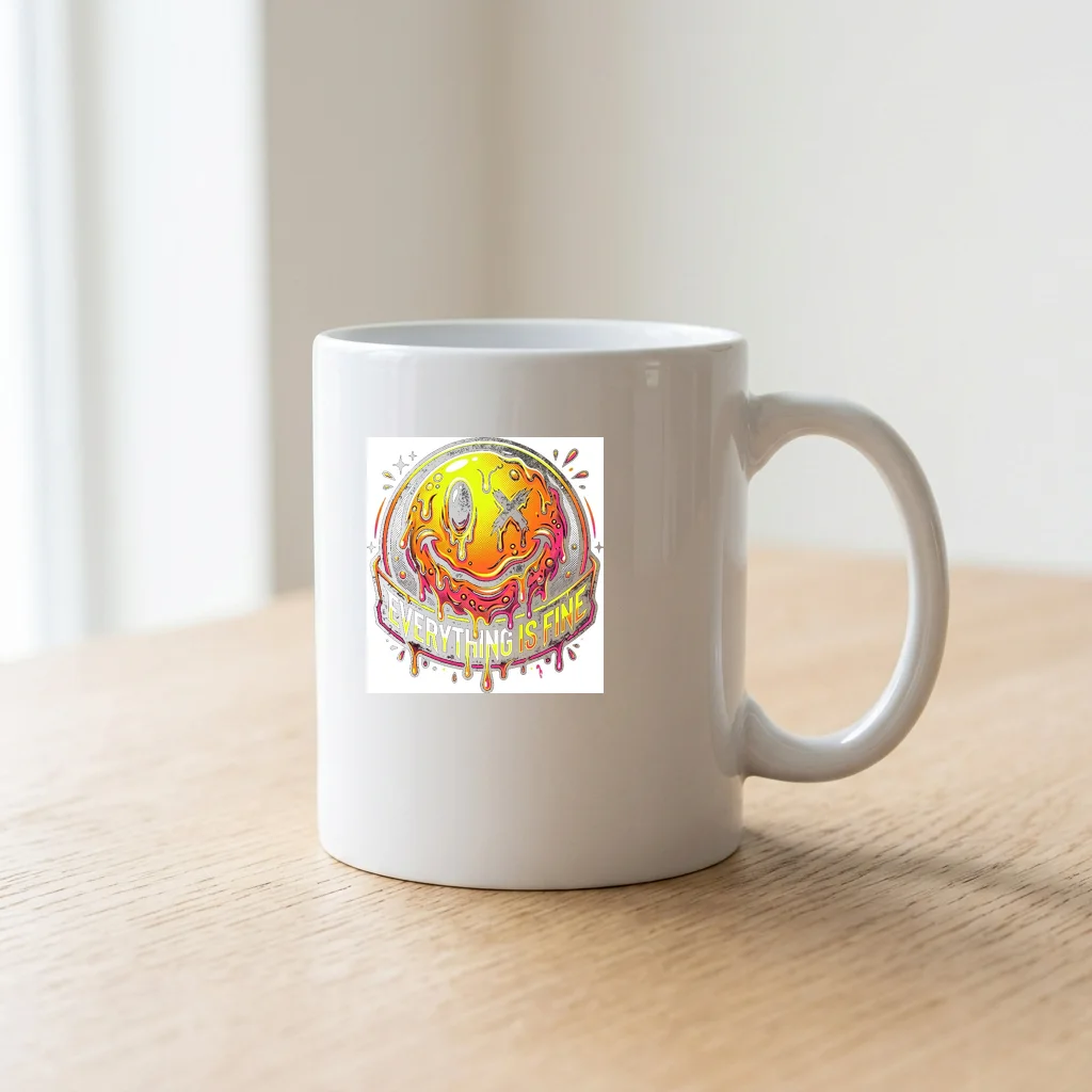 Glitch VHS Tracking Error — Ceramic Coffee Mug 11oz (Glossy White)