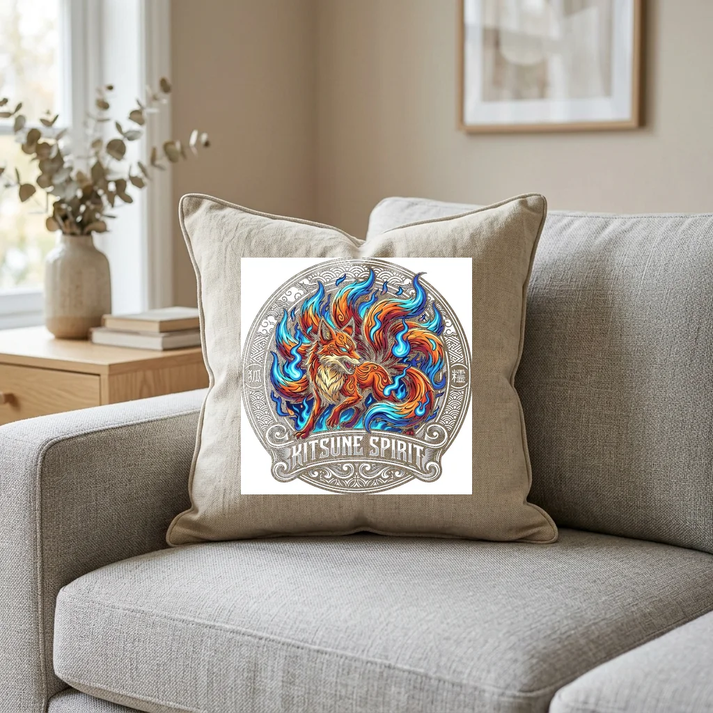 Neon Palms Sunset Beach — Square Linen Throw Pillow 18x18 (Natural Linen)