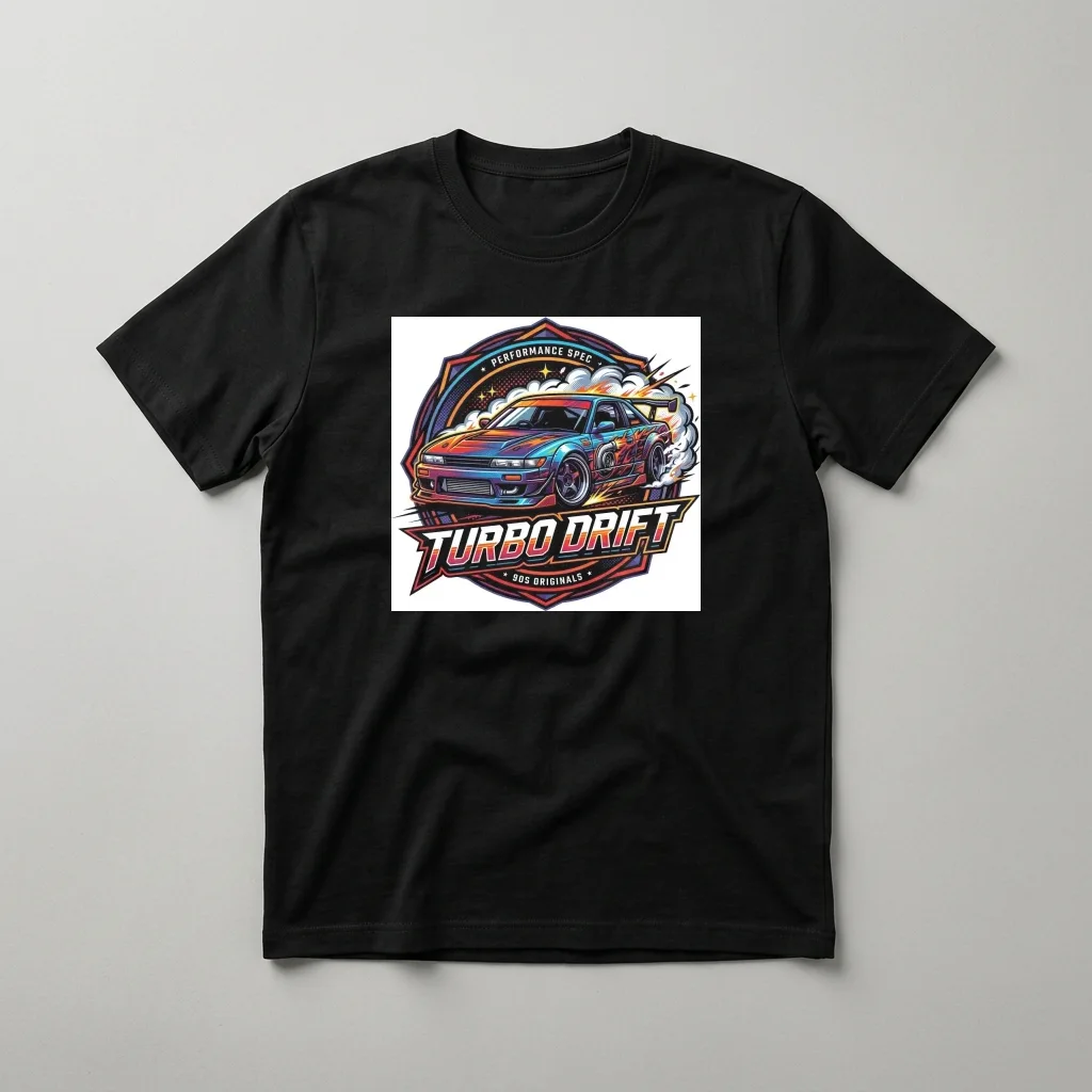 Synthwave Highway Endless Road — Classic Streetwear T-Shirt (Jet Black)