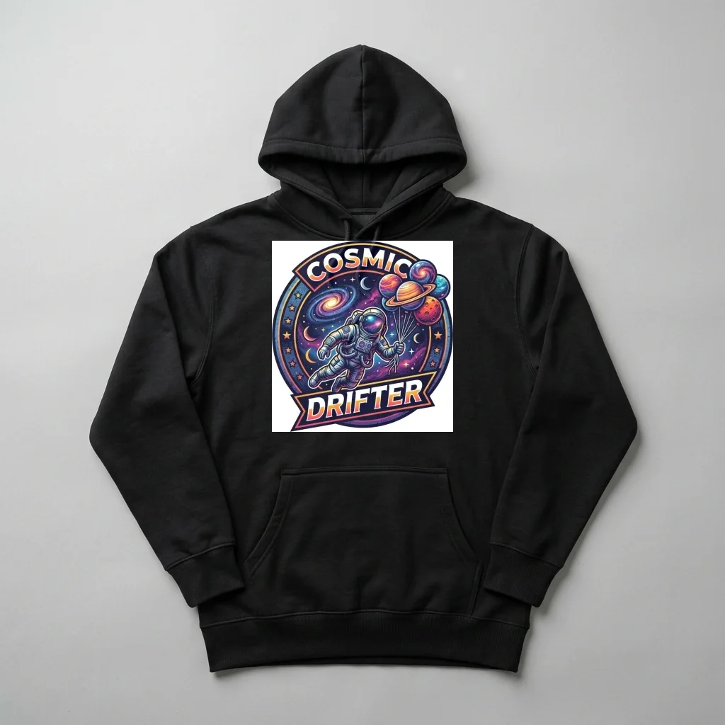 Synthwave Moon Neon Reflection — Heavyweight Pullover Hoodie (Charcoal Black)