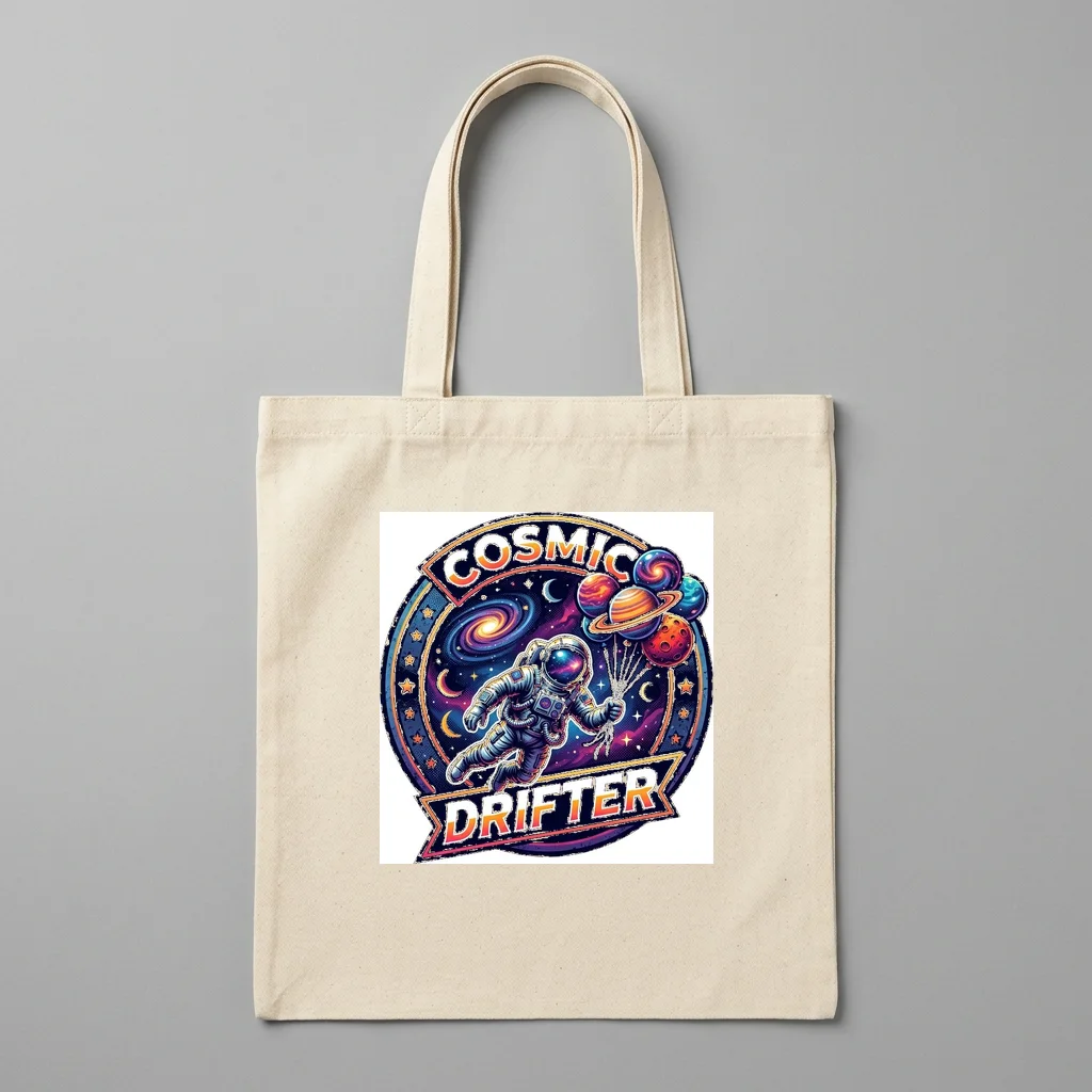 Synthwave Moon Neon Reflection — Organic Cotton Canvas Tote Bag (Natural)