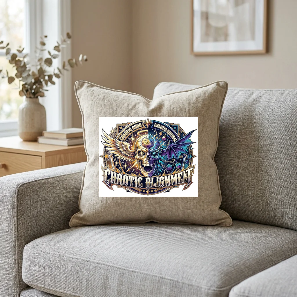 Neon Laser Beam Grid Line — Square Linen Throw Pillow 18x18 (Natural Linen)