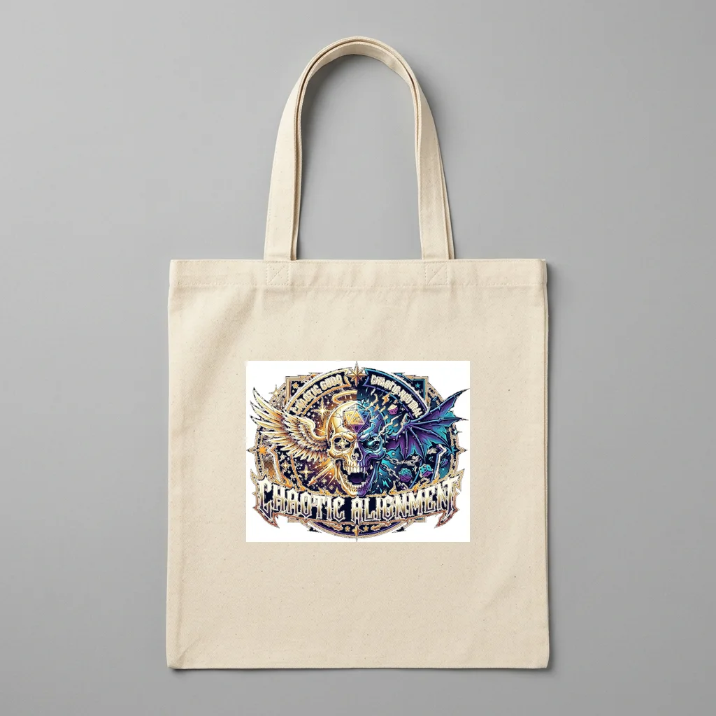 Neon Laser Beam Grid Line — Organic Cotton Canvas Tote Bag (Natural)