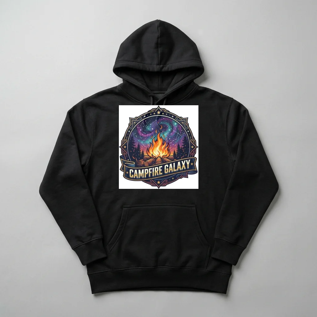 Retro Horizon Sunburst Gradient — Heavyweight Pullover Hoodie (Charcoal Black)