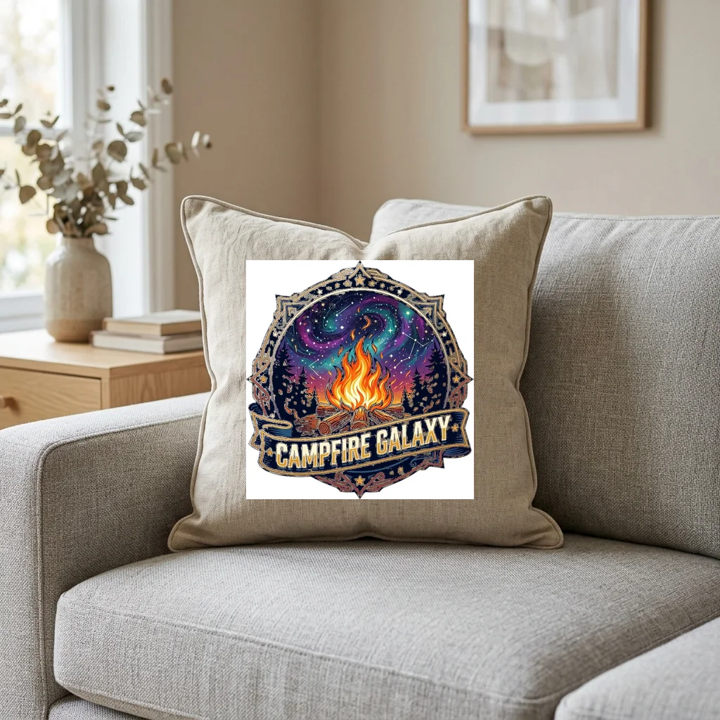 Retro Horizon Sunburst Gradient — Square Linen Throw Pillow 18x18 (Natural Linen)