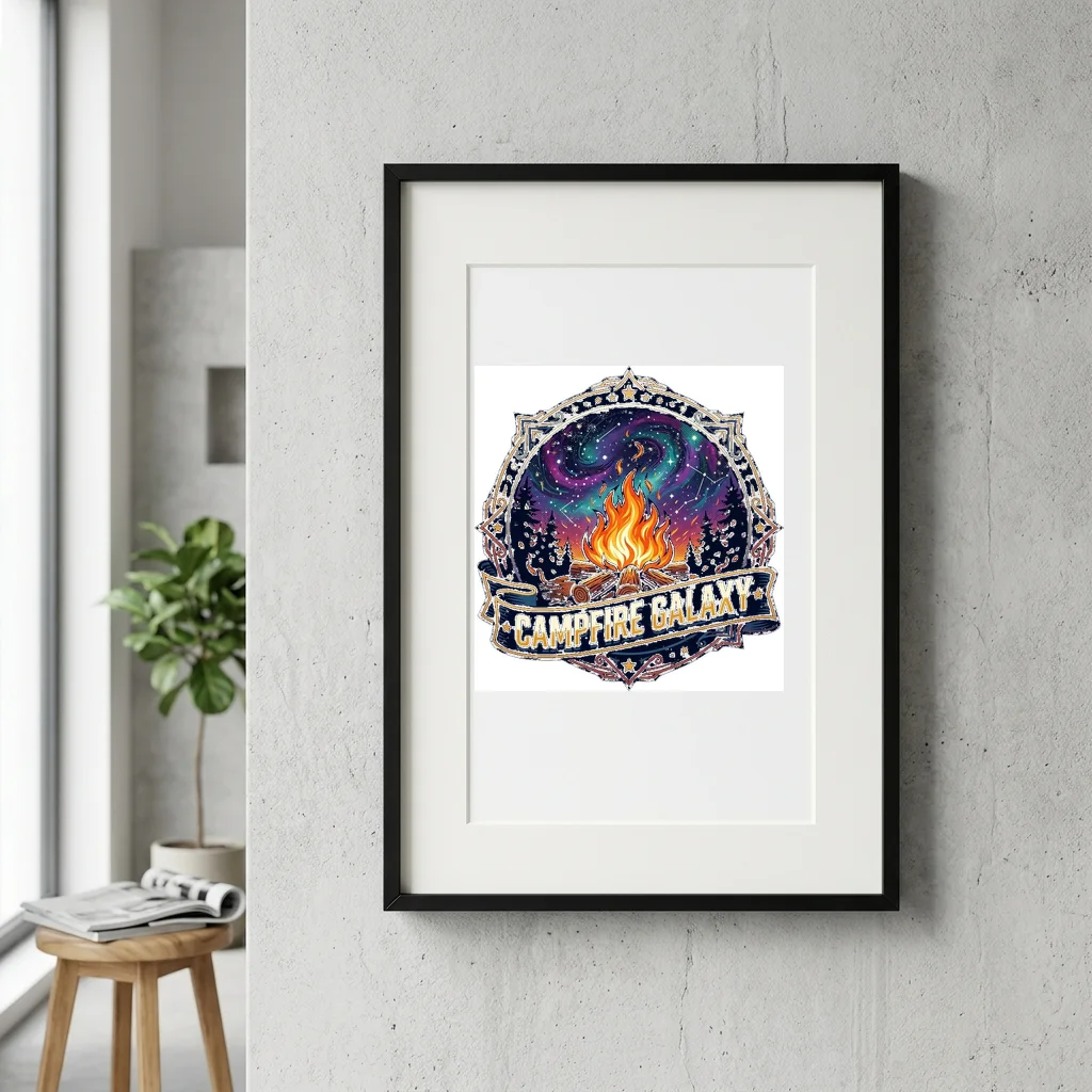 Retro Horizon Sunburst Gradient — Gallery Framed Art Poster (Exhibition Frame)