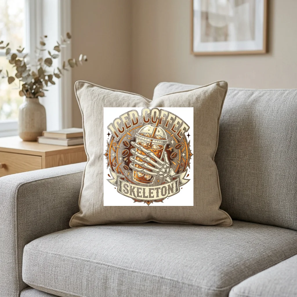 Miami Sunset Pastel Boulevard — Square Linen Throw Pillow 18x18 (Natural Linen)