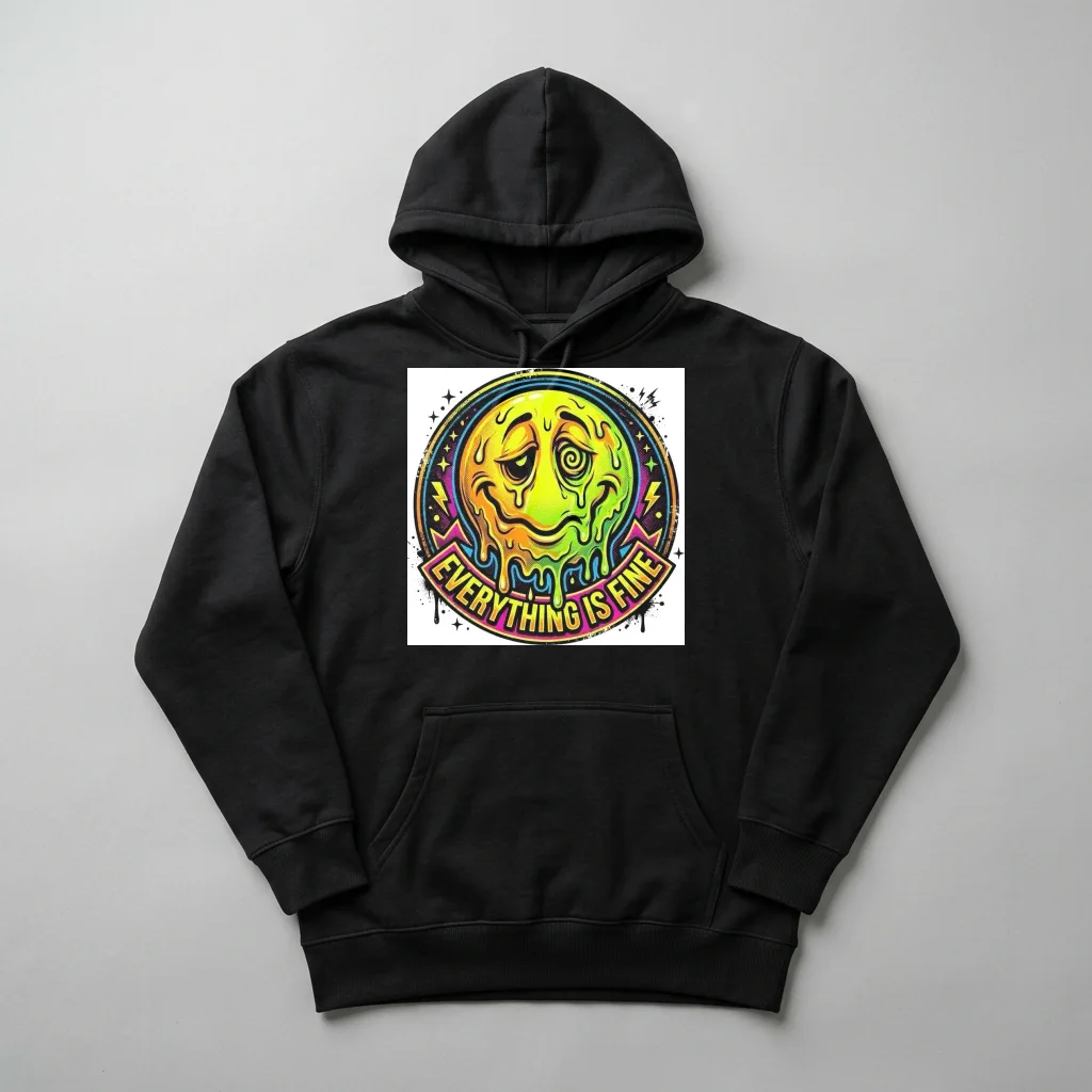 Neon Cocktail Nightclub Glow — Heavyweight Pullover Hoodie (Charcoal Black)