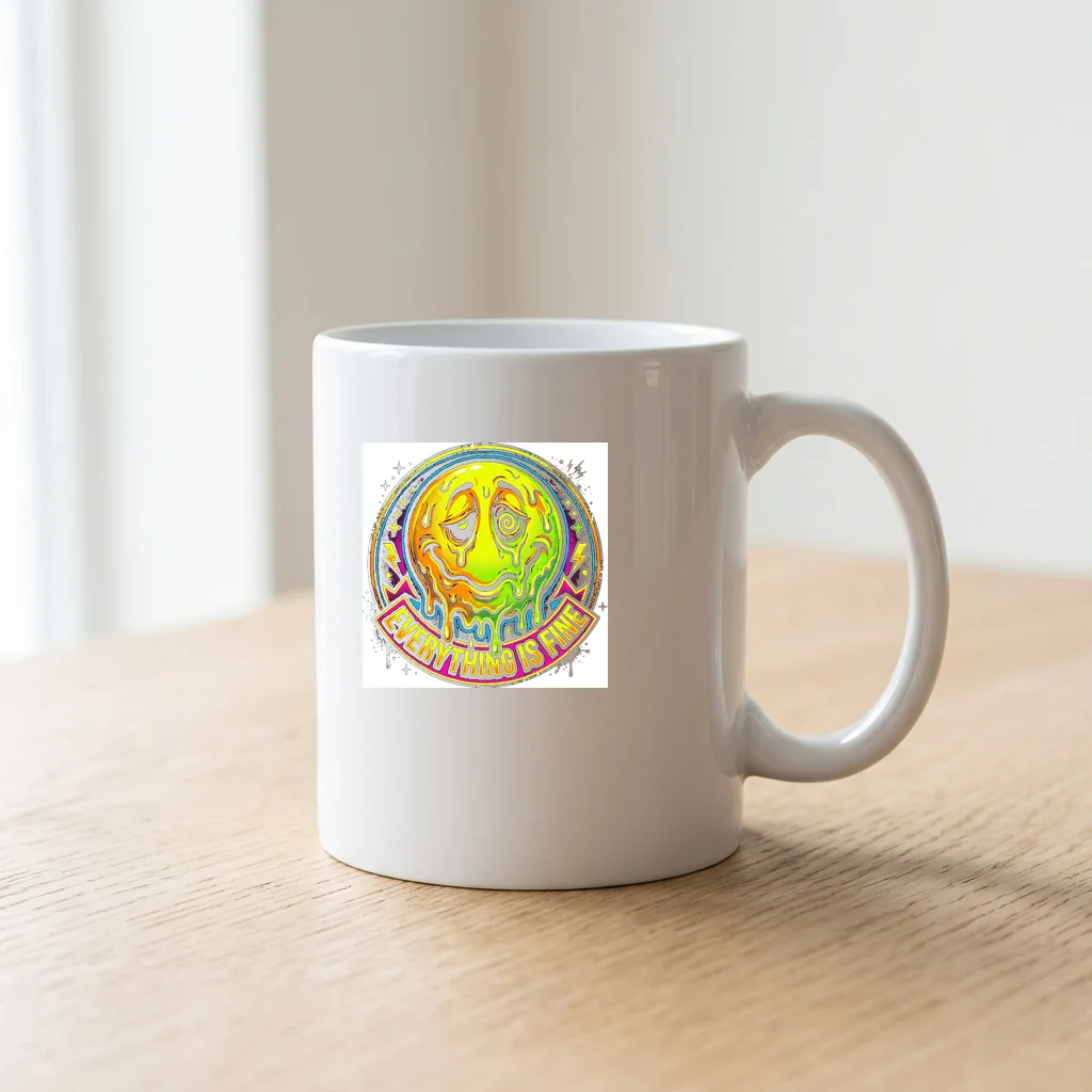 Neon Cocktail Nightclub Glow — Ceramic Coffee Mug 11oz (Glossy White)