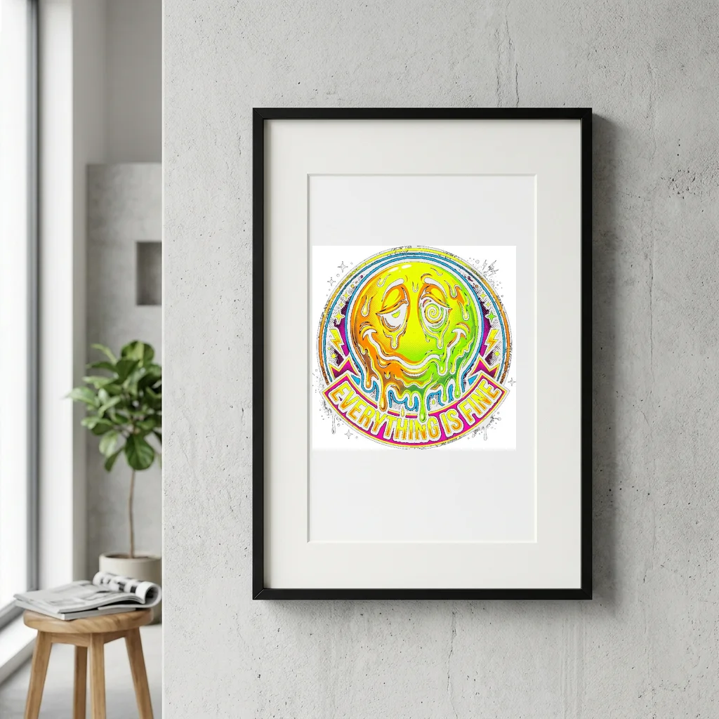 Neon Cocktail Nightclub Glow — Gallery Framed Art Poster (Exhibition Frame)