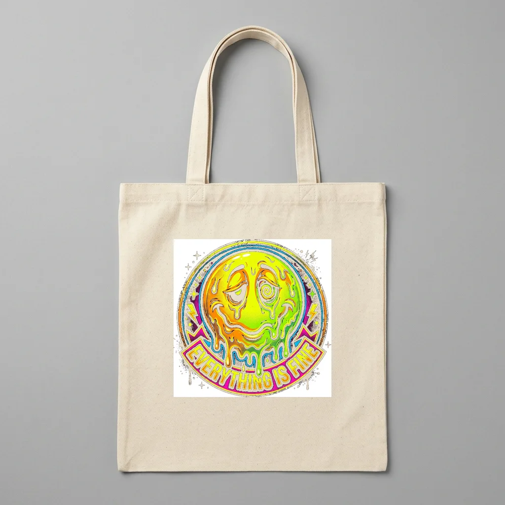 Neon Cocktail Nightclub Glow — Organic Cotton Canvas Tote Bag (Natural)