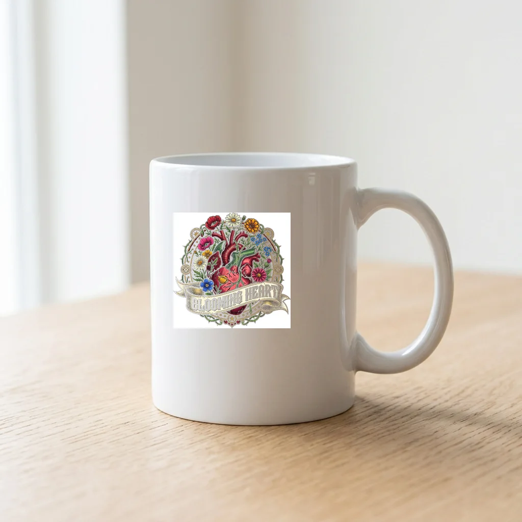 Retro Audio Waveform Visualizer — Ceramic Coffee Mug 11oz (Glossy White)