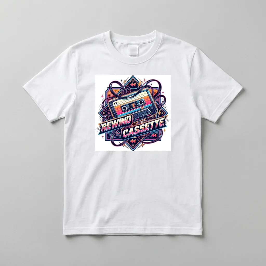 Synthwave Cyber Delorean Speed — Everyday Crewneck Tee (Pure White)