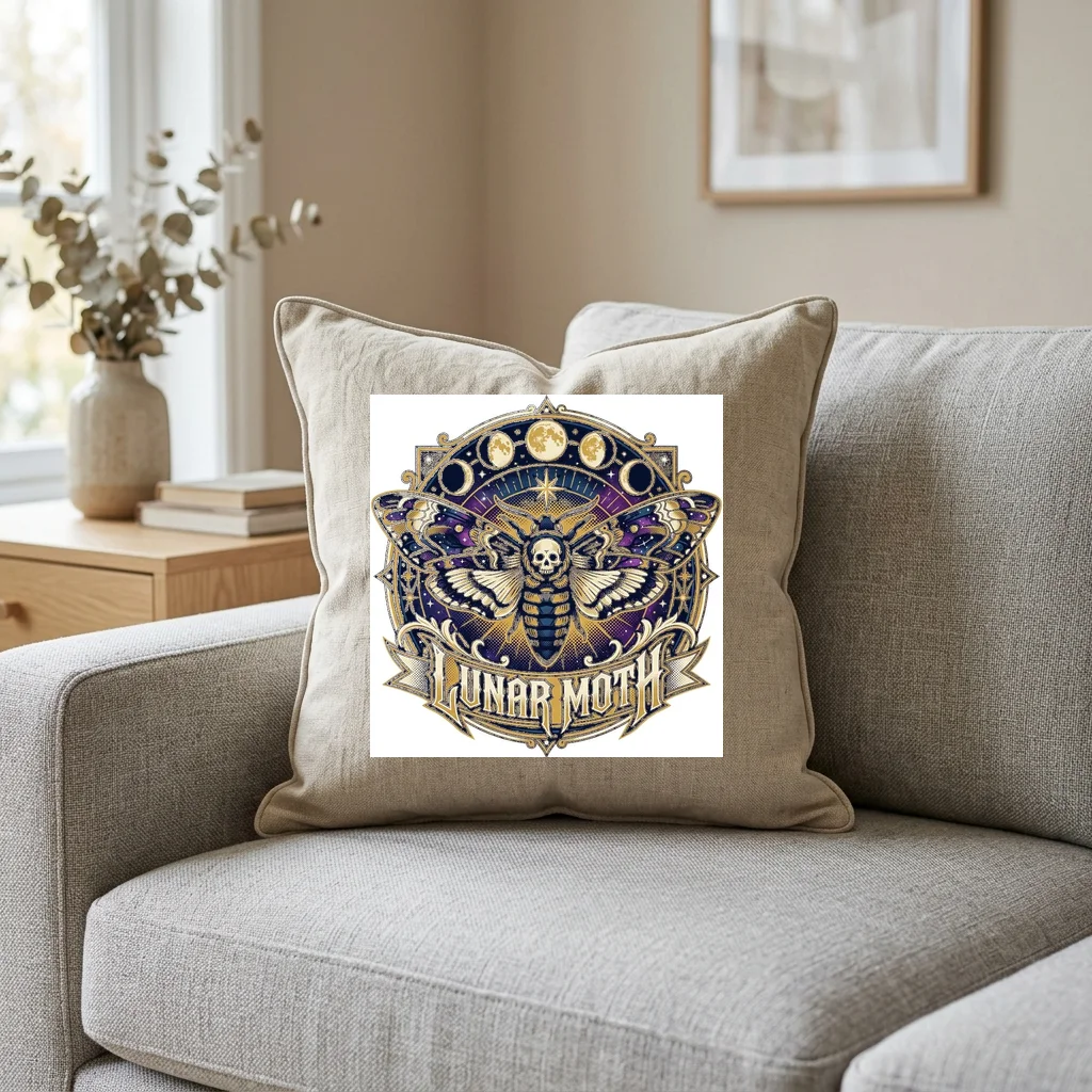 Retro Future Skyline Monorail — Square Linen Throw Pillow 18x18 (Natural Linen)
