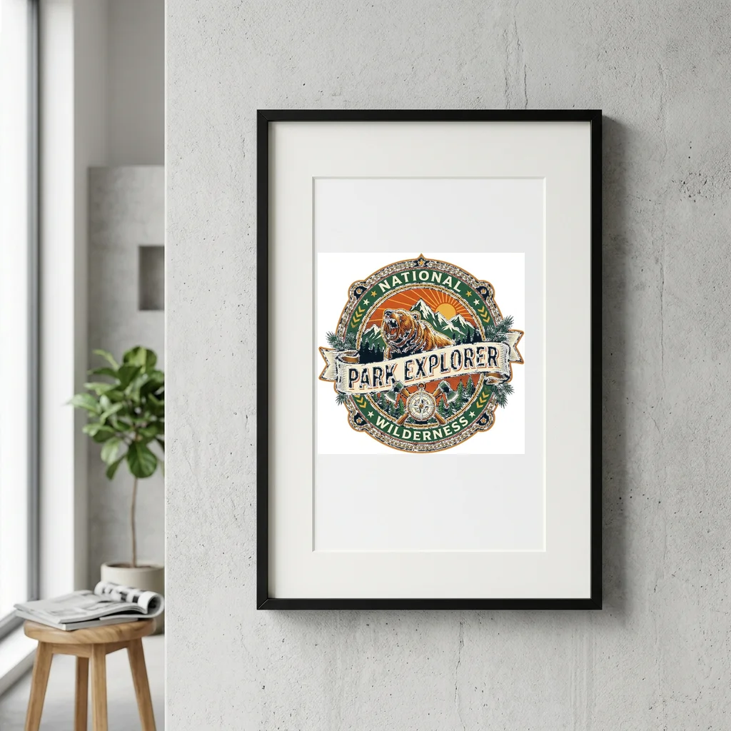 Exoplanet Double Sun Sunset — Gallery Framed Art Poster (Exhibition Frame)