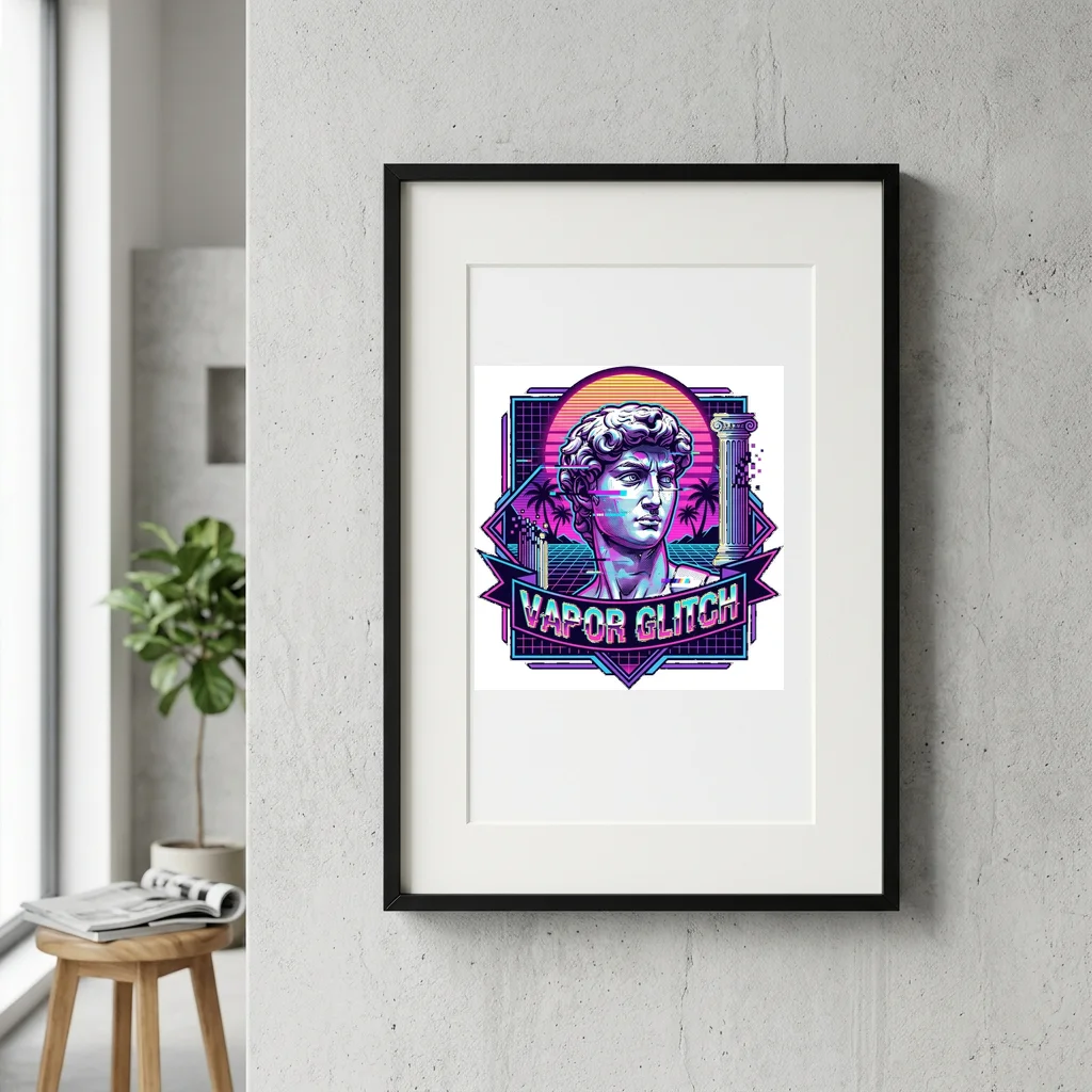 Boombox 80s Street Hip Hop — Gallery Framed Art Poster (Exhibition Frame)