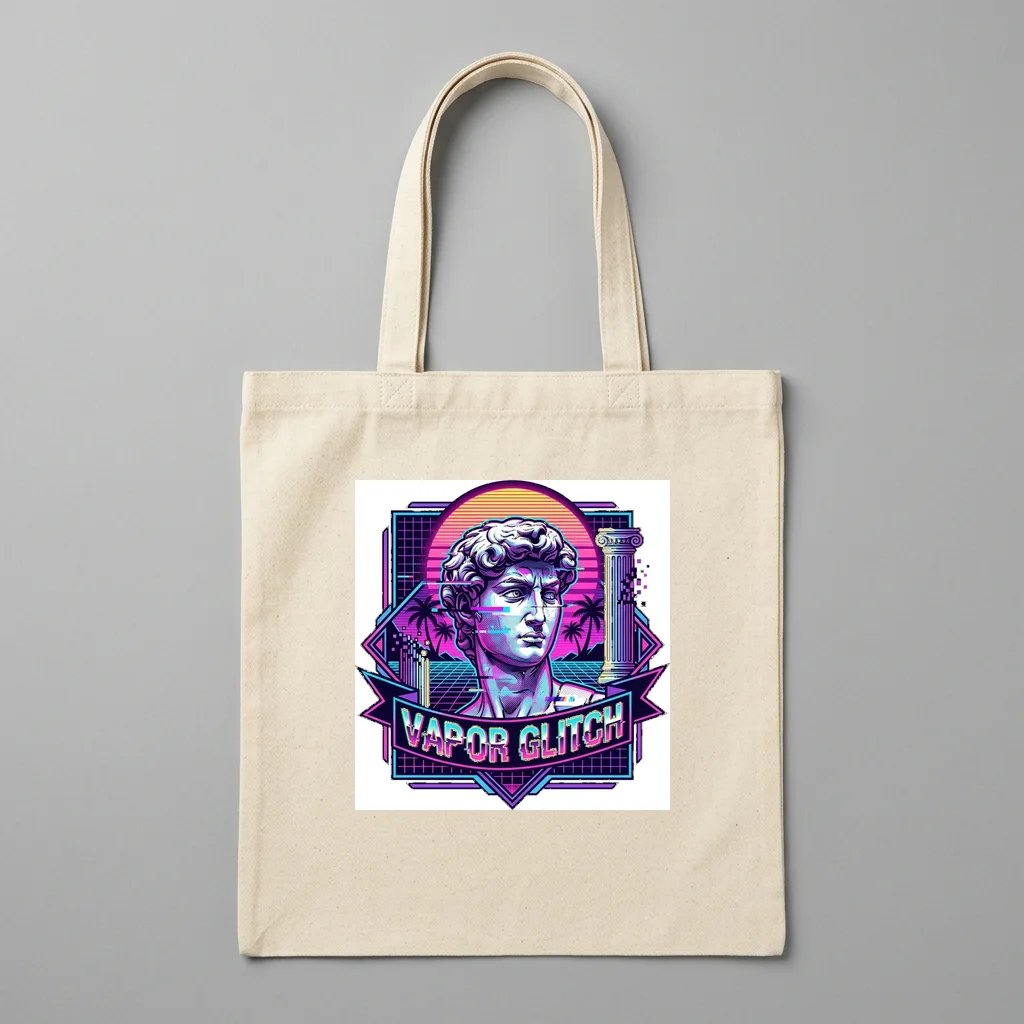 Boombox 80s Street Hip Hop — Organic Cotton Canvas Tote Bag (Natural)