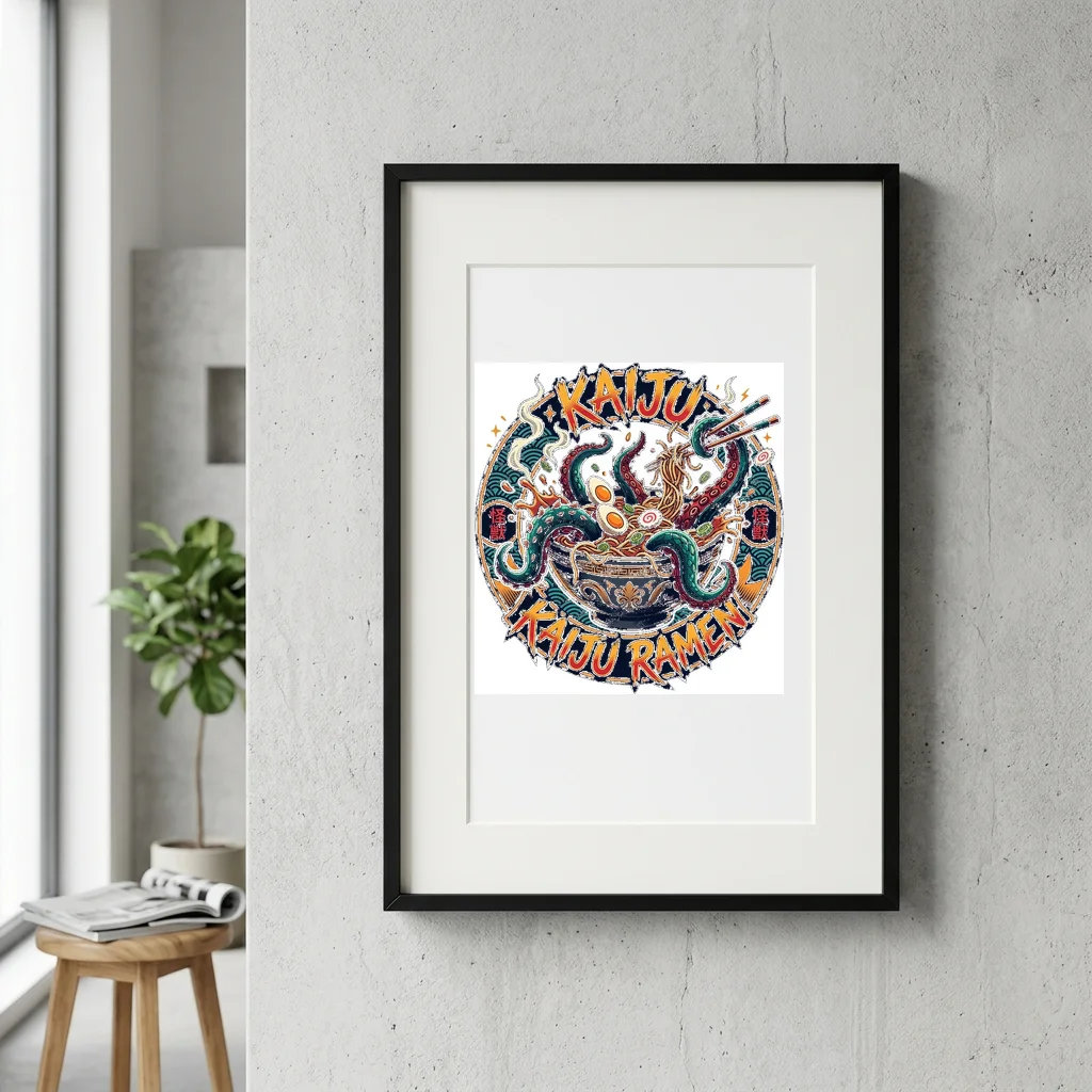 Equalizer Bars Neon Sound — Gallery Framed Art Poster (Exhibition Frame)
