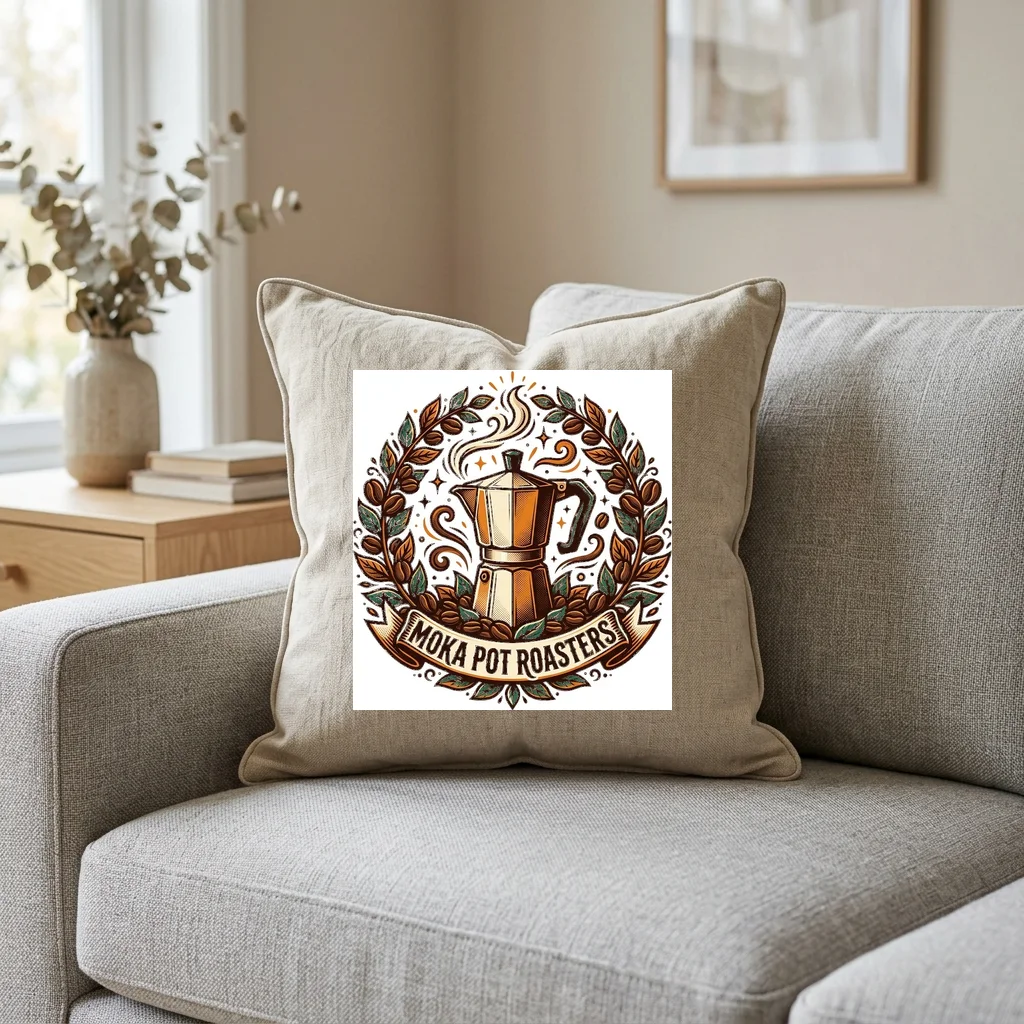 Guitar Pick Sunset Strum — Square Linen Throw Pillow 18x18 (Natural Linen)