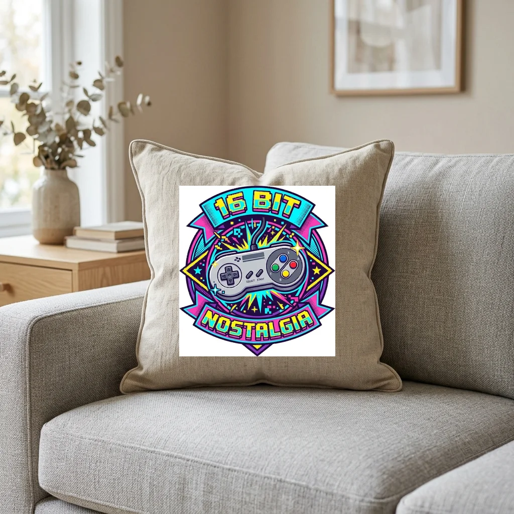 Synth Keybed Piano Melody — Square Linen Throw Pillow 18x18 (Natural Linen)