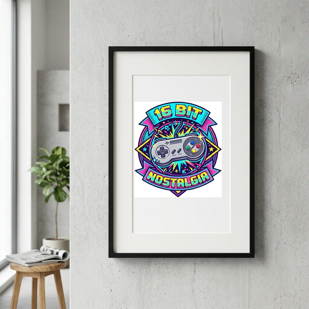 Synth Keybed Piano Melody — Gallery Framed Art Poster (Exhibition Frame)