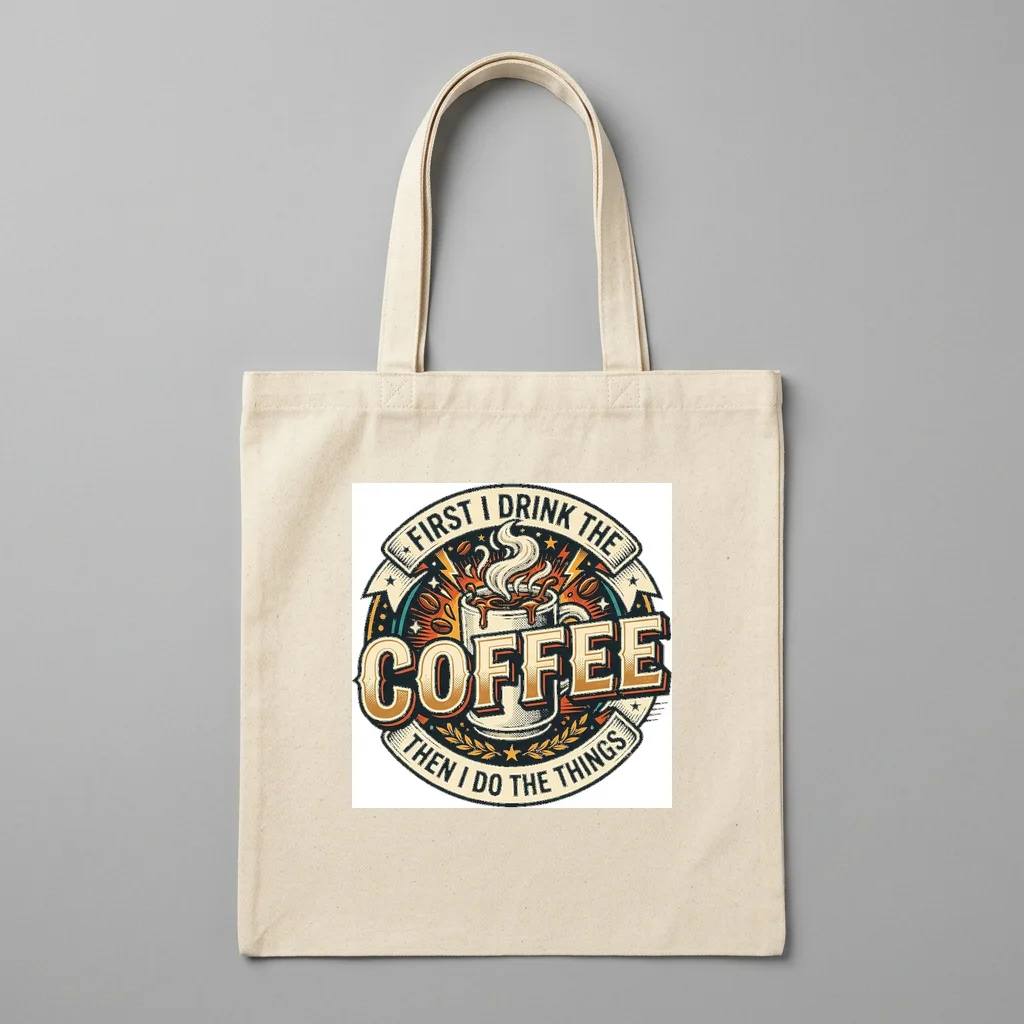 Microphone Smoke Club Gig — Organic Cotton Canvas Tote Bag (Natural)