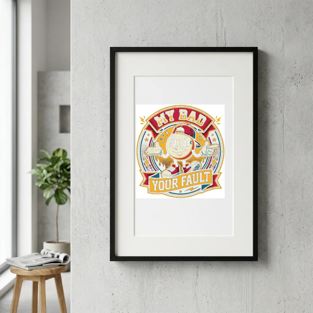 Drum Sticks Crossed Beat — Gallery Framed Art Poster (Exhibition Frame)