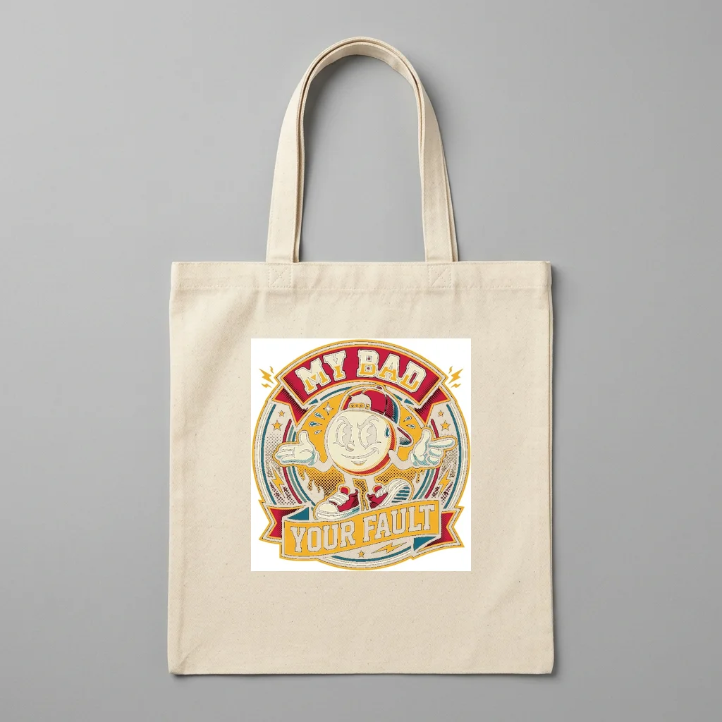 Drum Sticks Crossed Beat — Organic Cotton Canvas Tote Bag (Natural)