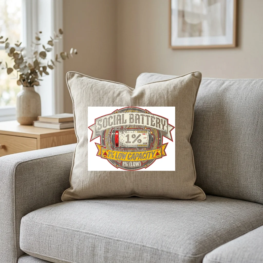 Lo-Fi Coffee Mug Study Beats — Square Linen Throw Pillow 18x18 (Natural Linen)