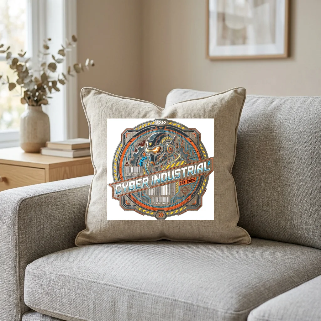 Lo-Fi Midnight City Drive — Square Linen Throw Pillow 18x18 (Natural Linen)