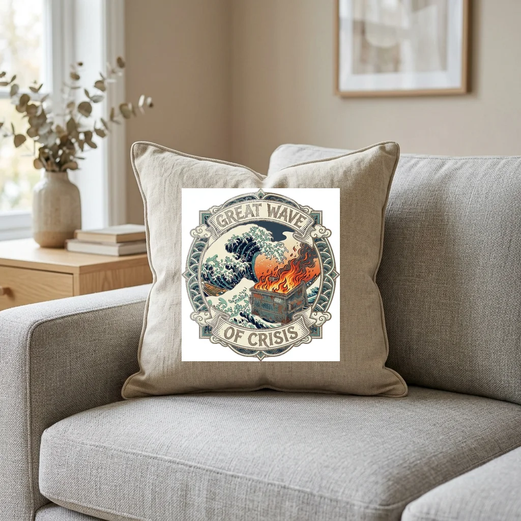 Synthesizer Arpeggiator Run — Square Linen Throw Pillow 18x18 (Natural Linen)