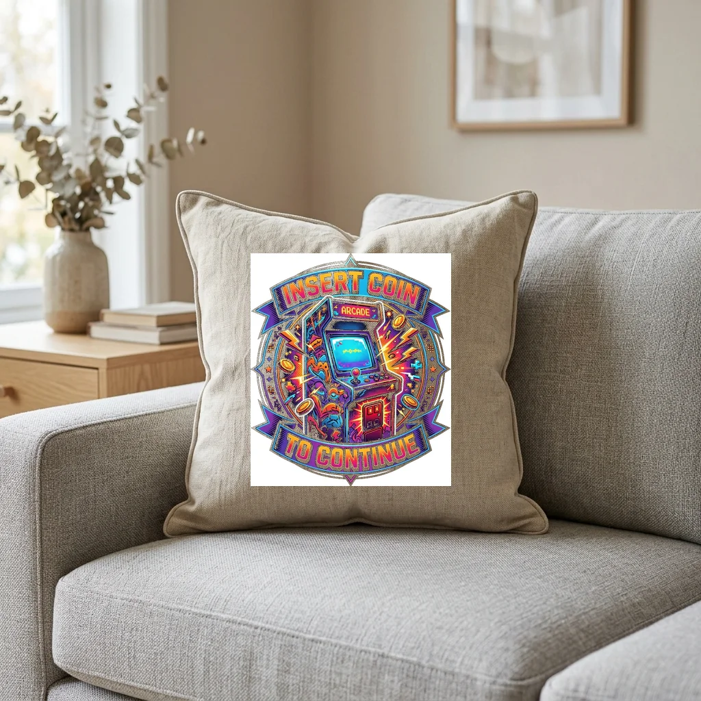 Original Graphic Vault Edition — Square Linen Throw Pillow 18x18 (Natural Linen)