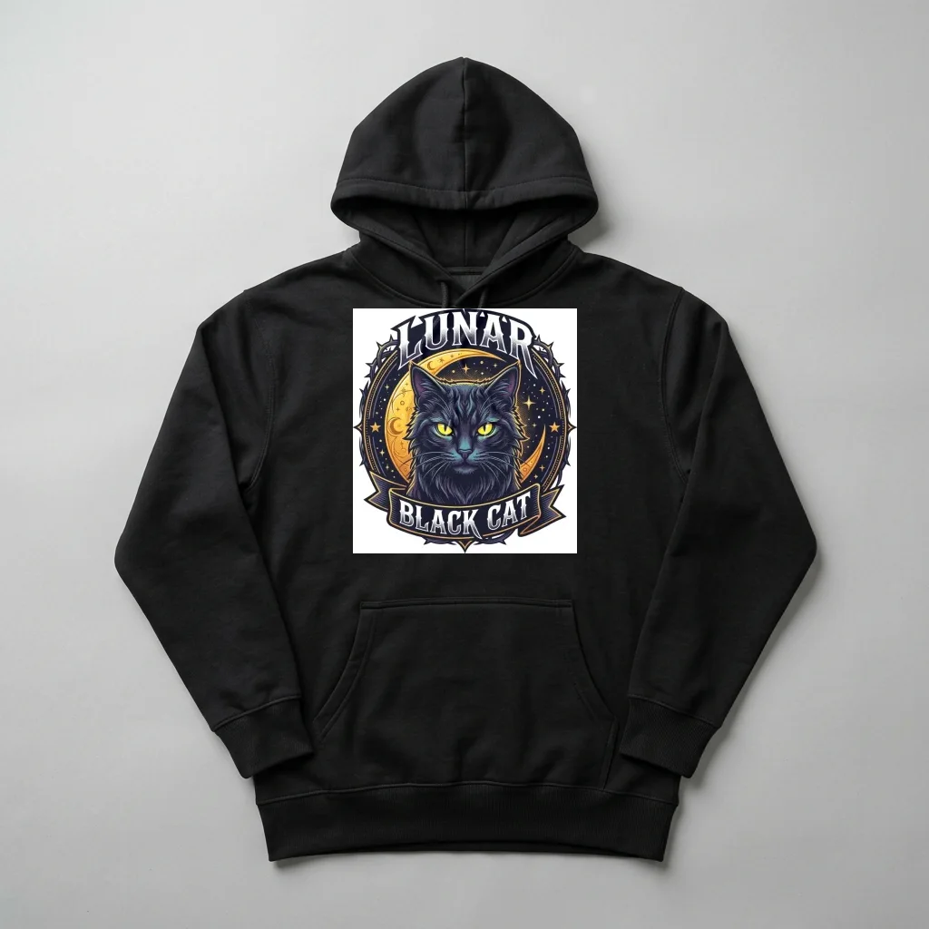 Distressed Gothic Letterform Badge — Heavyweight Pullover Hoodie (Charcoal Black)