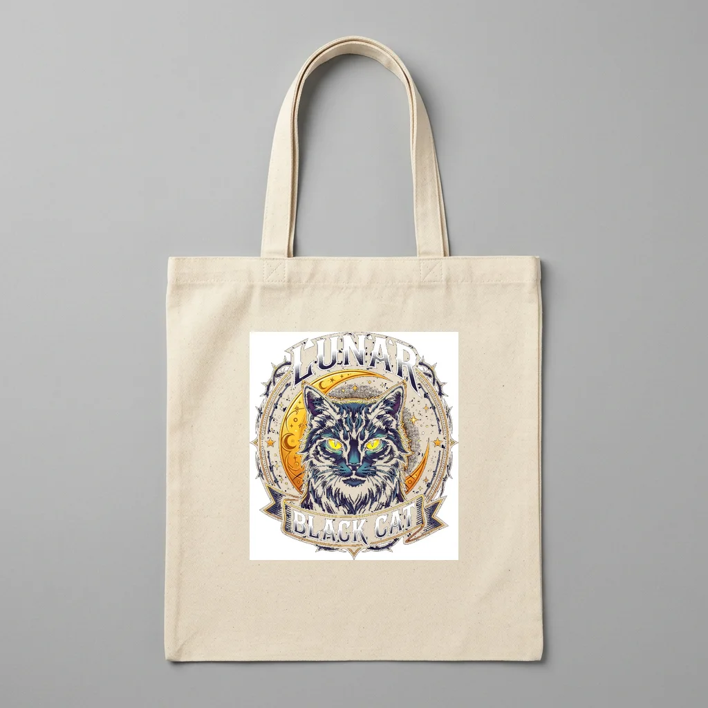Distressed Gothic Letterform Badge — Organic Cotton Canvas Tote Bag (Natural)