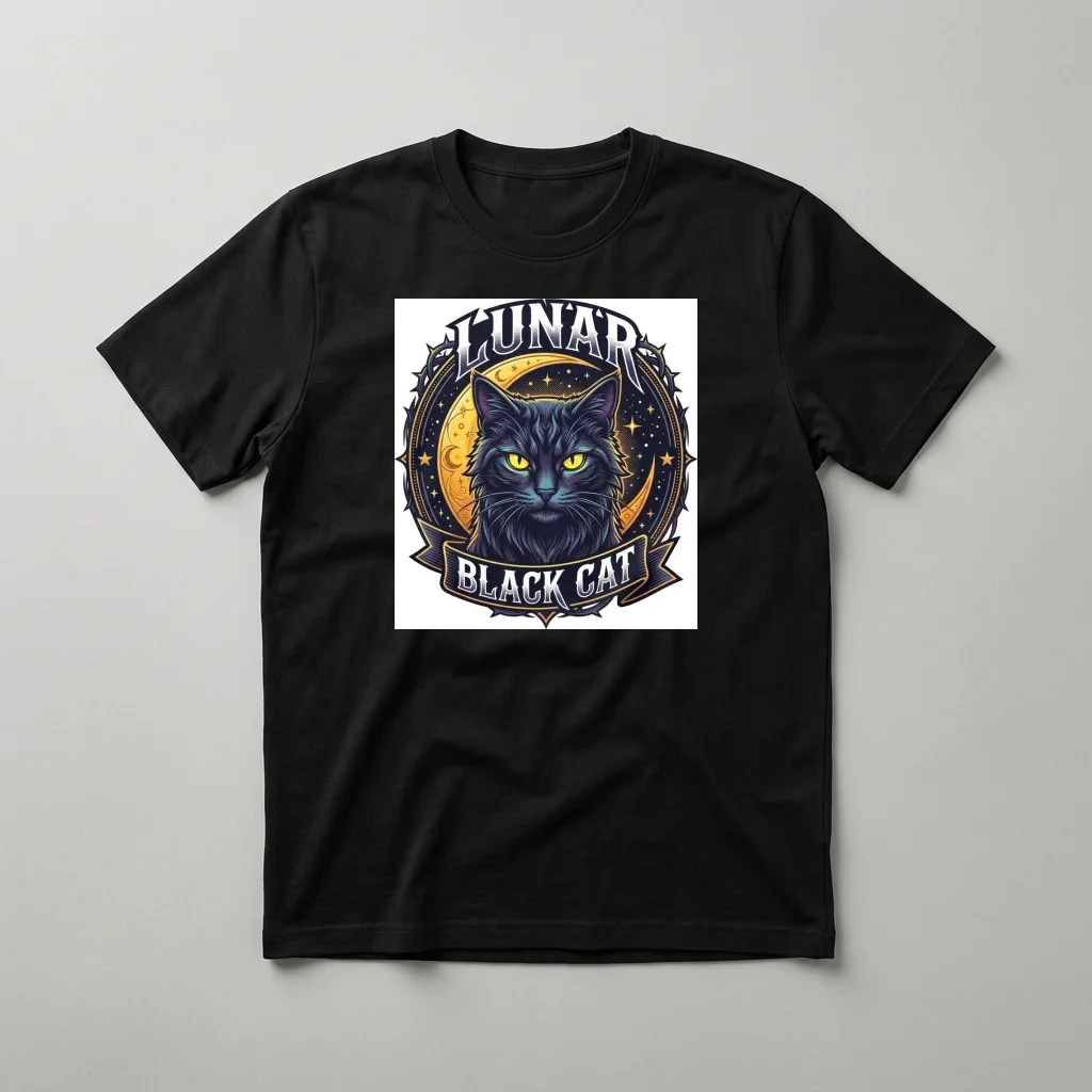 Distressed Gothic Letterform Badge — Classic Streetwear T-Shirt (Jet Black)