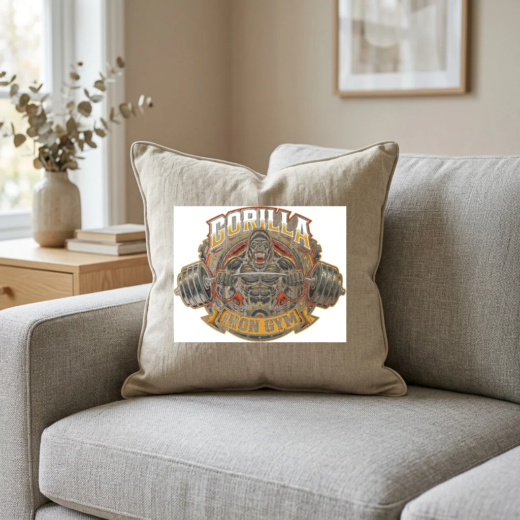Industrial Steelworks Foundry — Square Linen Throw Pillow 18x18 (Natural Linen)